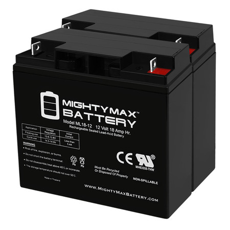 12V 18AH Battery Replaces Schumacher DSR IP-1825FL JumpStarter -2Pack -  MIGHTY MAX BATTERY, ML18-12MP29697559